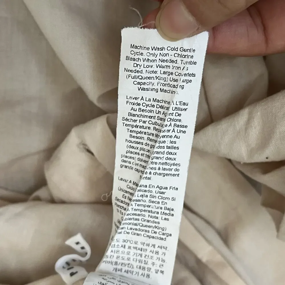 Pottery Barn Duvet Cover Full Queen 92 in x 88 in Gray 100% Cotton Button Close